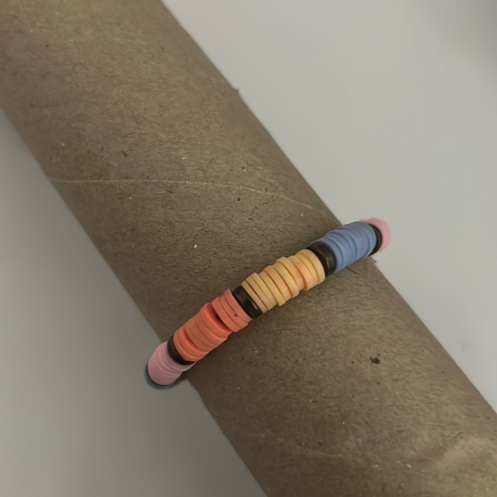 Colorful clay bead bracelet